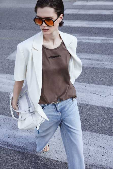T-Shirt &quot;TO-GO&quot;, Brown, Patrizia Pepe