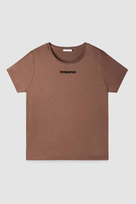 T-Shirt &quot;TO-GO&quot;, Brown, Patrizia Pepe
