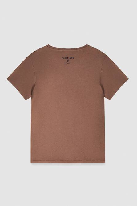 T-Shirt &quot;TO-GO&quot;, Brown, Patrizia Pepe