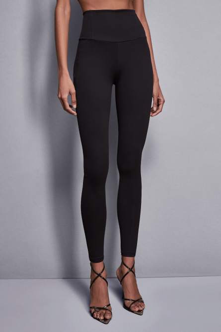 High-waisted jersey leggings, Black, Patrizia Pepe