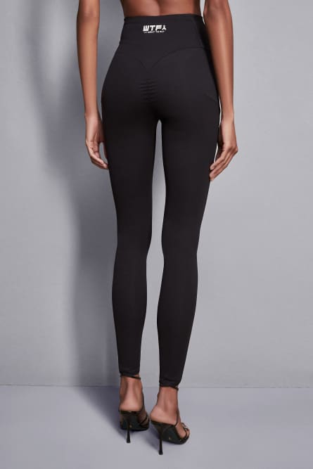 High-waisted jersey leggings, Black, Patrizia Pepe
