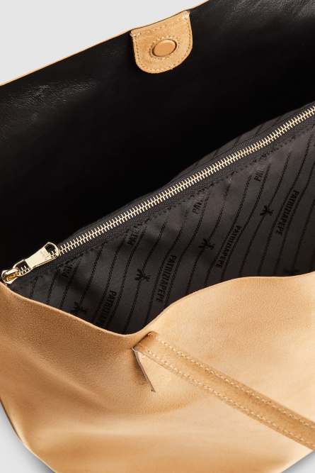 Suede leather shopping bag, Beige, Patrizia Pepe