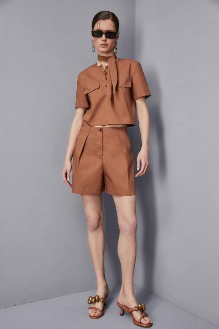 Cotton bermuda shorts, Brown, Patrizia Pepe