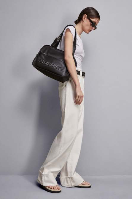 (IM)PERFECTION leather shopping bag, Black, Patrizia Pepe