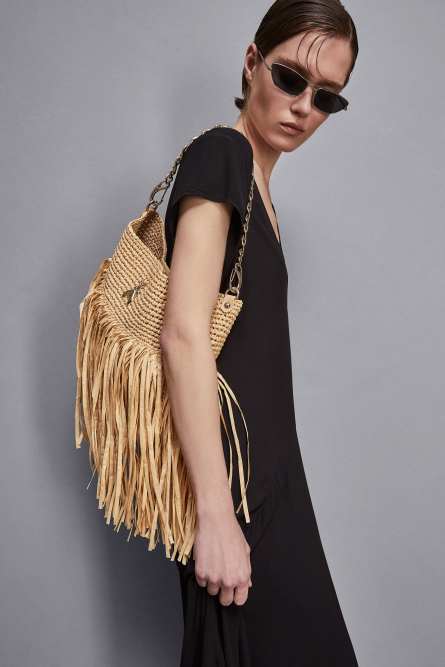 Geflochtene Umhängetasche, Beige, Patrizia Pepe