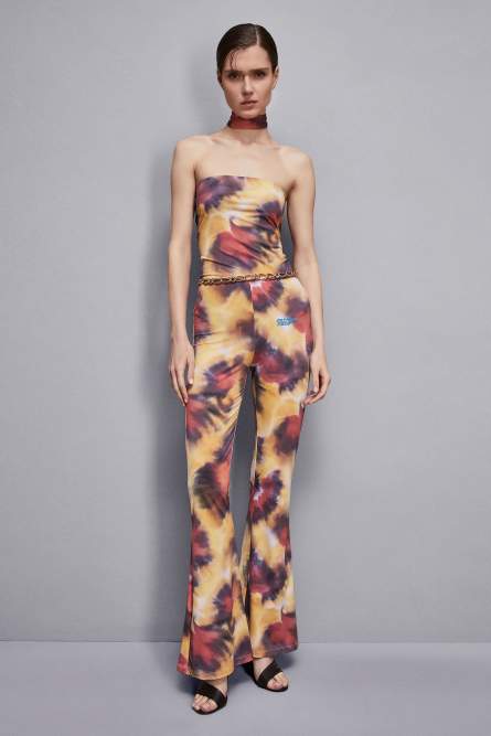 Tuta slim fit in jersey tecnico, Multicolor, Patrizia Pepe