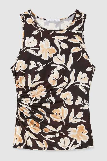 Top de punto con flores, Multicolor