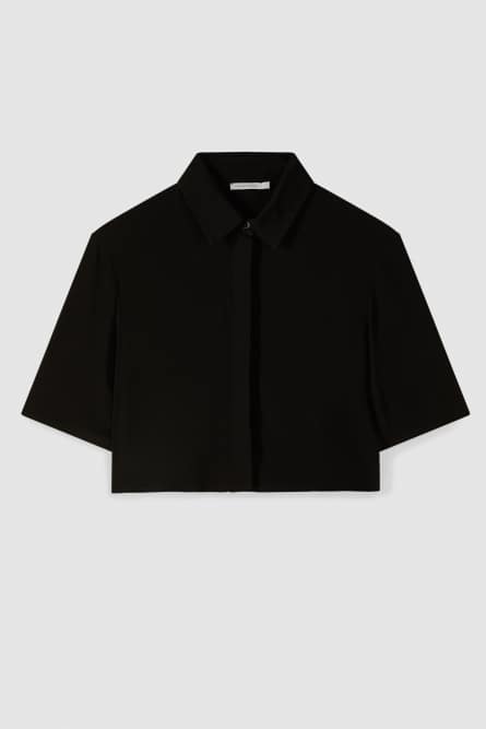 Camisa de viscosa Essential, Negro