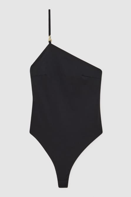 Costume intero slim fit in jersey, Nero, Patrizia Pepe