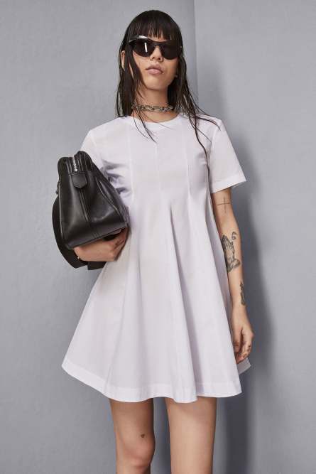 Vestido camiseta corto de algodón, Blanco