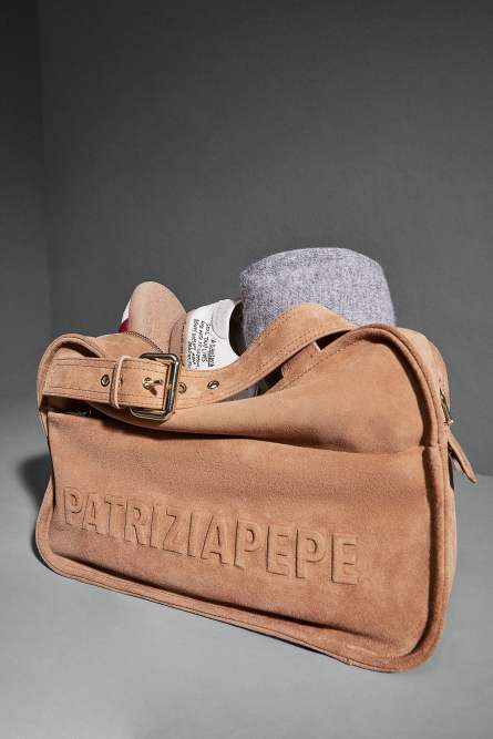 (IM)PERFECTION suede shopping bag, Beige, Patrizia Pepe