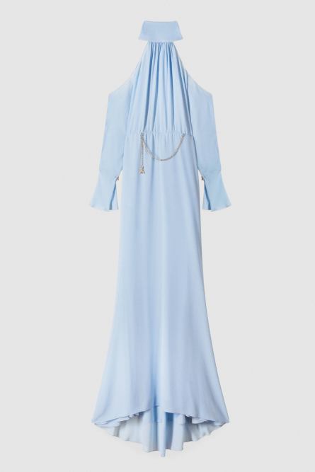 Schulterfreies Cocktailkleid, Blau, Patrizia Pepe