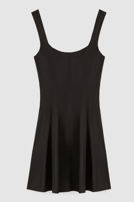 Short bustier dress in poplin, Black, Patrizia Pepe