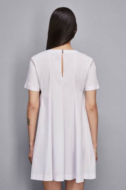 Vestido camiseta corto de algodón, Blanco