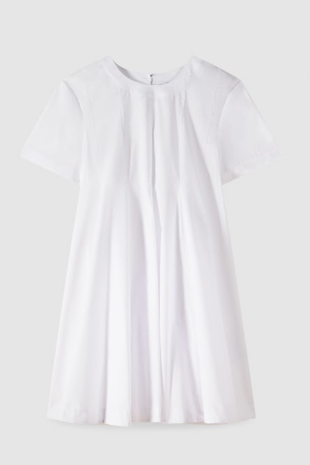 Vestido camiseta corto de algodón, Blanco