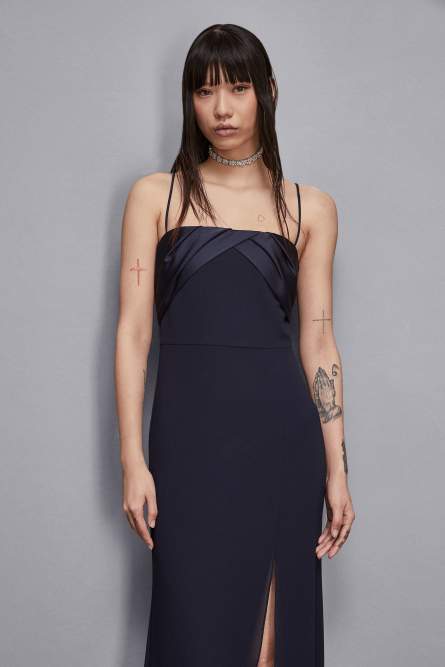 Robe de cérémonie en georgette fluide, Bleu, Patrizia Pepe