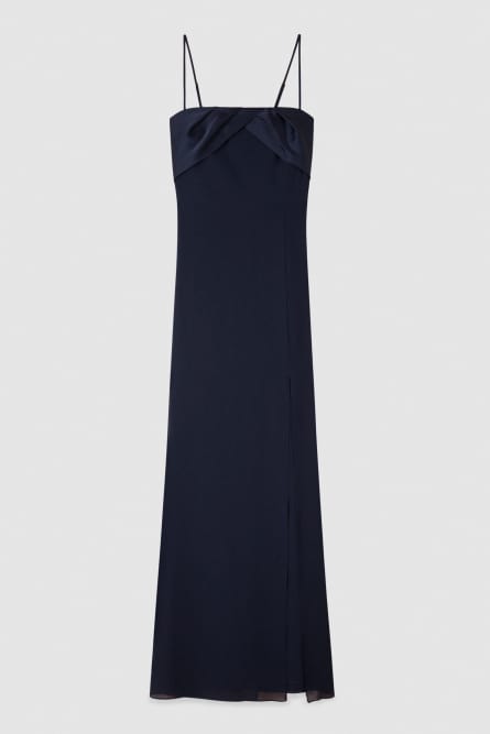 Robe de cérémonie en georgette fluide, Bleu, Patrizia Pepe