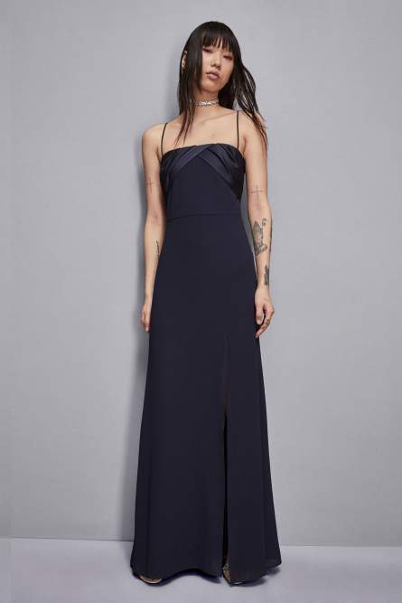 Robe de cérémonie en georgette fluide, Bleu, Patrizia Pepe