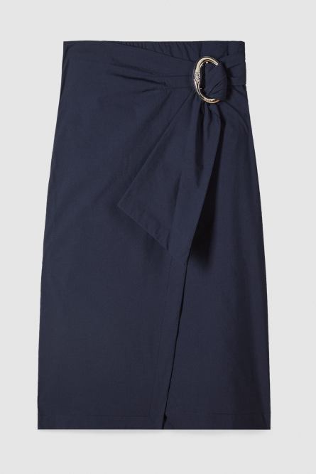 Technical poplin midi skirt, Blue, Patrizia Pepe