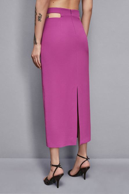 Straight crepe ankle skirt, Purple, Patrizia Pepe