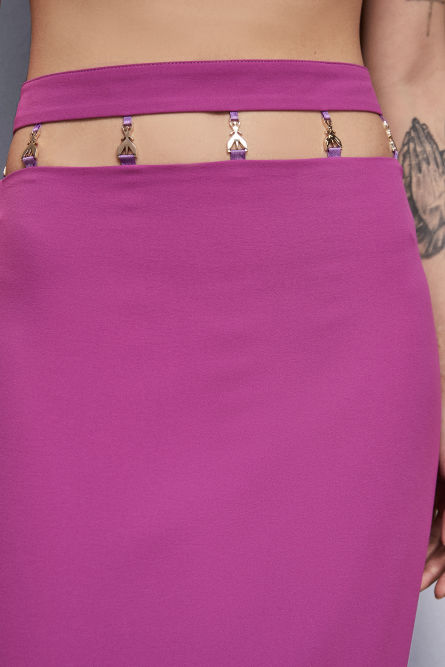 Straight crepe ankle skirt, Purple, Patrizia Pepe