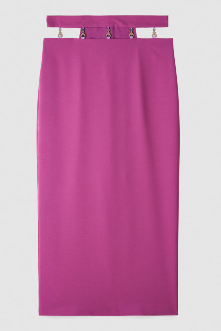 Straight crepe ankle skirt, Purple, Patrizia Pepe
