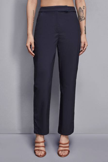 Cotton blend cigarette pants, Blue, Patrizia Pepe