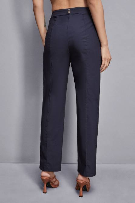 Cotton blend cigarette pants, Blue, Patrizia Pepe