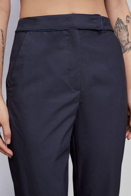 Cotton blend cigarette pants, Blue, Patrizia Pepe