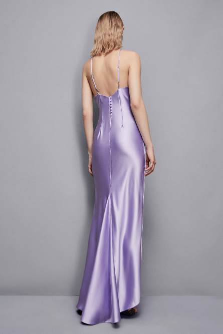 Long satin dress, Purple, Patrizia Pepe