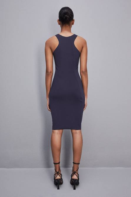 Vestido de tubo elástico, Azul