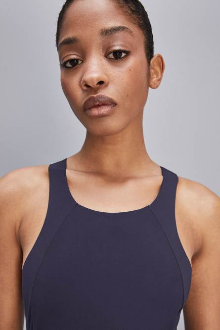 Vestido de tubo elástico, Azul