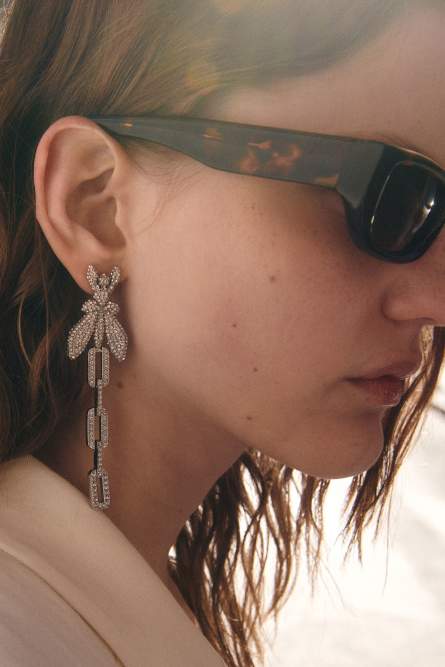 Boucles d&apos;oreilles avec chaîne rolo, Argent, Patrizia Pepe
