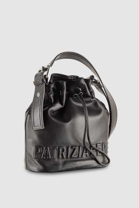 (IM)PERFECTION leather bucket bag medium, Black, Patrizia Pepe