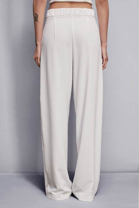 Straight crepe pants, White, Patrizia Pepe