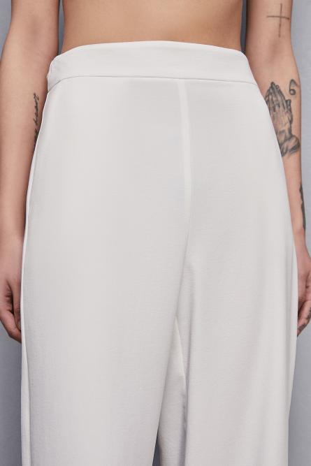 Straight crepe pants, White, Patrizia Pepe