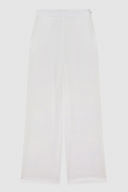 Straight crepe pants, White, Patrizia Pepe
