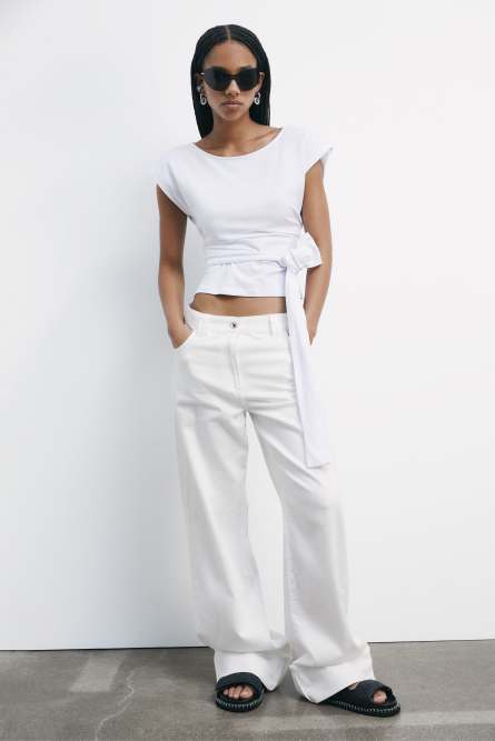 T-shirt con fusciacca, Bianco, Patrizia Pepe