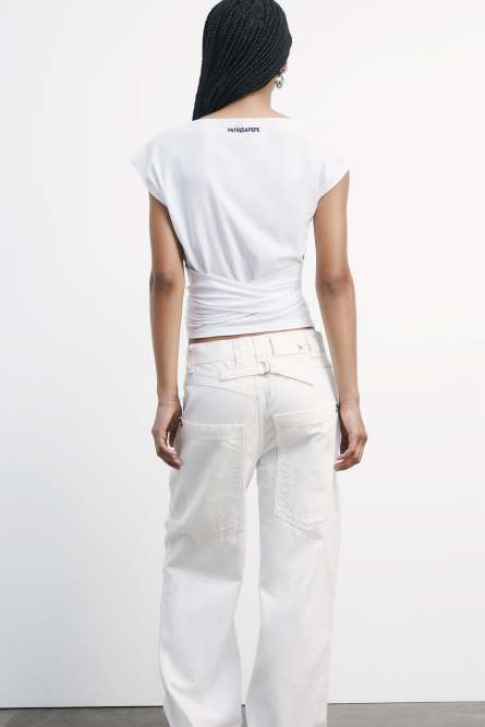T-shirt con fusciacca, Bianco, Patrizia Pepe