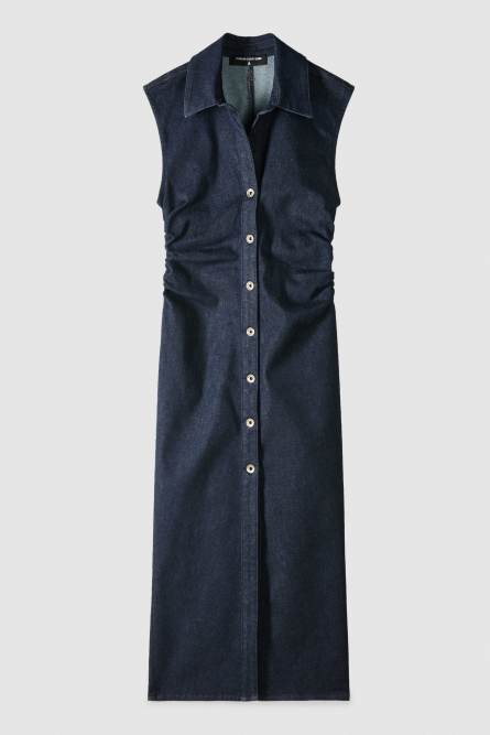Sleeveless midi denim dress, Blue, Patrizia Pepe