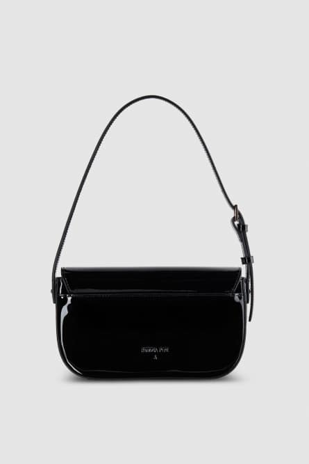 Borsa a spalla &quot;ESSENTIAL&quot; Fly in pelle verniciata, Nero, Patrizia Pepe