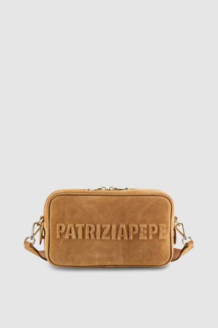 Camera Case (IM)PERFECTION in suede leather, Beige, Patrizia Pepe