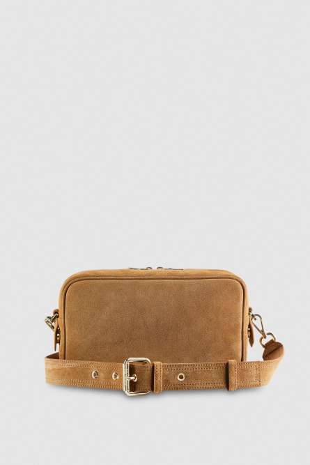 Camera Case (IM)PERFECTION in suede leather, Beige, Patrizia Pepe