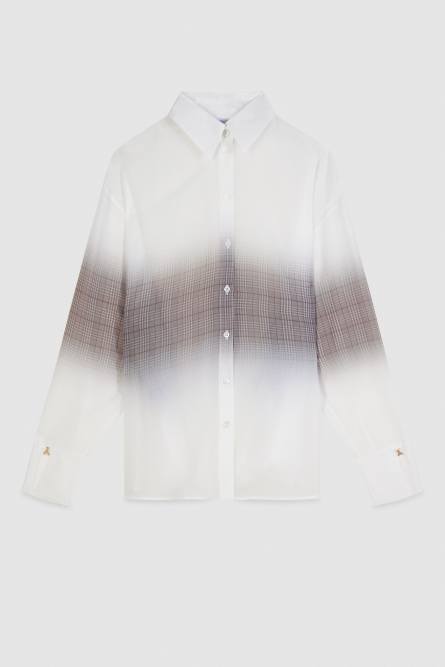 Lightweight shirt with checked print, White, Patrizia Pepe