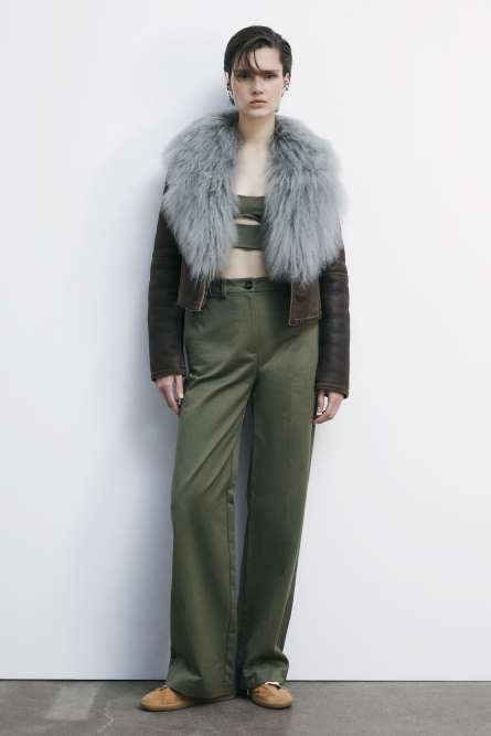 Cotton bustier crop top with cut-out, Green, Patrizia Pepe