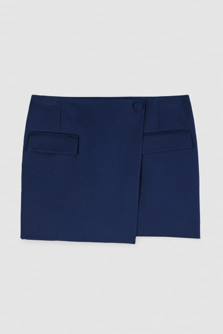 ミニスカート PATRIZIA PEPE WRAP MINI SKIRT Gabardine wrap miniskirt | Light Blue | Patrizia Pepe