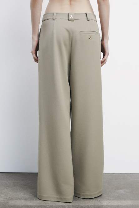 Oversized gabardine pants, Beige, Patrizia Pepe