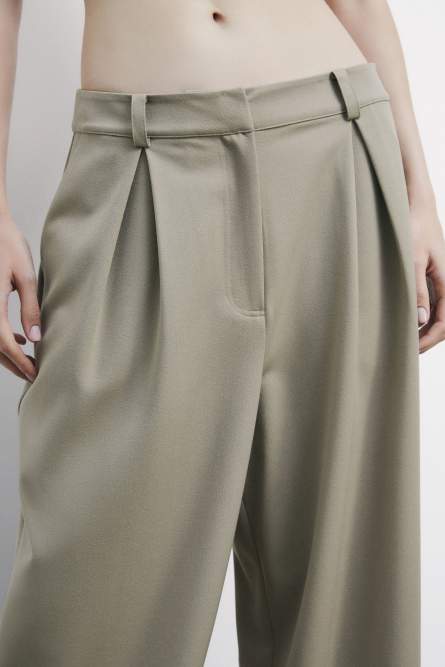 Oversized gabardine pants, Beige, Patrizia Pepe