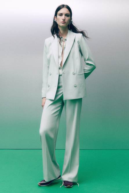 Pantaloni a palazzo con cintura, Verde, Patrizia Pepe