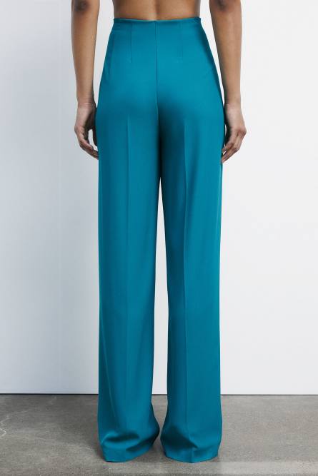 High-waisted palazzo pants, Green, Patrizia Pepe